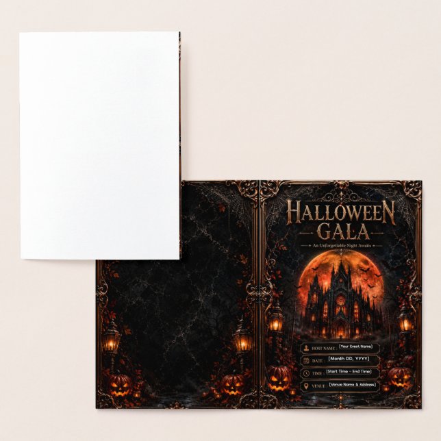 Invitation modifiable de gala d'Halloween | Gothiq (Affichage)