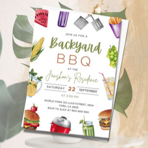 Invitation modifiable pour barbecue, invitation po