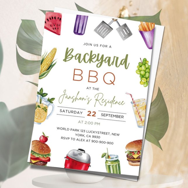 Invitation modifiable pour barbecue, invitation po (Créateur téléchargé)