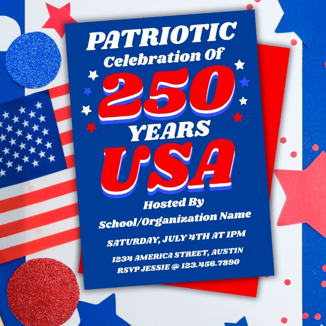 Invitation modifiable pour la célébration de 250 a (Créateur téléchargé)