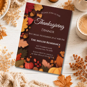 Invitation modifiable pour le dîner de Thanksgivin
