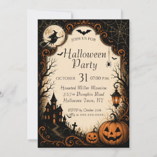Invitation modifiable pour une fête d'Halloween