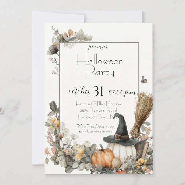 Invitation modifiable pour une fête d'Halloween (Devant)