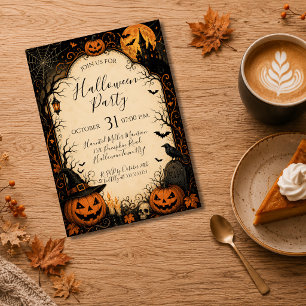 Invitation modifiable pour une fête d'Halloween