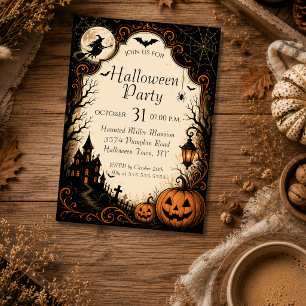 Invitation modifiable pour une fête d'Halloween