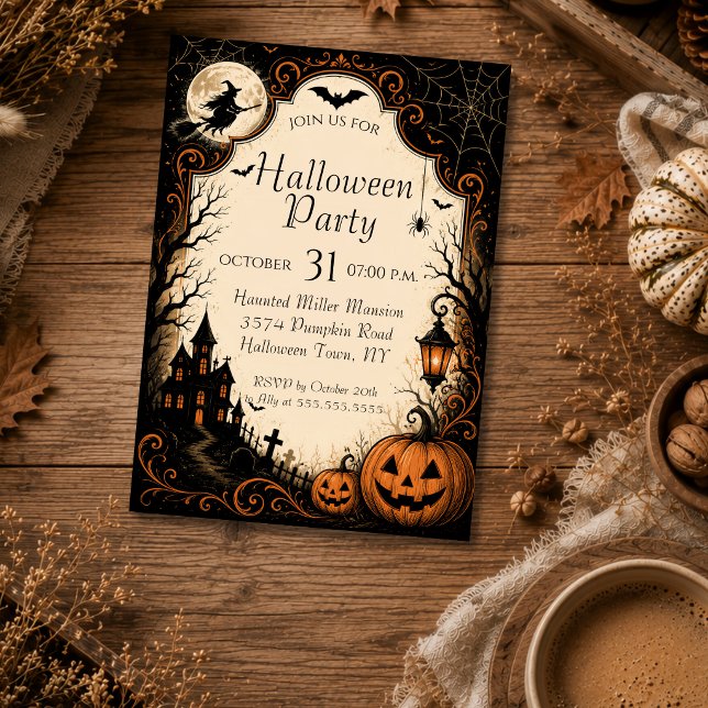 Invitation modifiable pour une fête d'Halloween (Créateur téléchargé)
