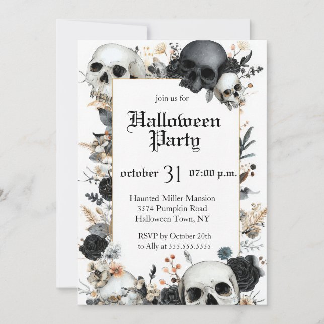 Invitation modifiable pour une fête d'Halloween (Devant)