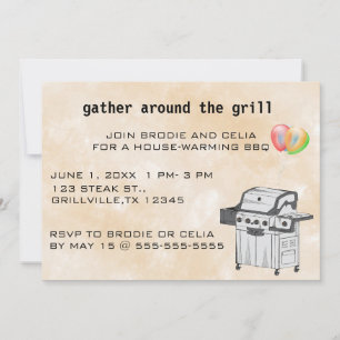 Invitation Modifiable Rassemblement autour du grill BBQ
