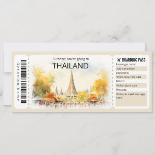 Invitation Modifier Thaïlande Avion billet Thaïlande Voyage T