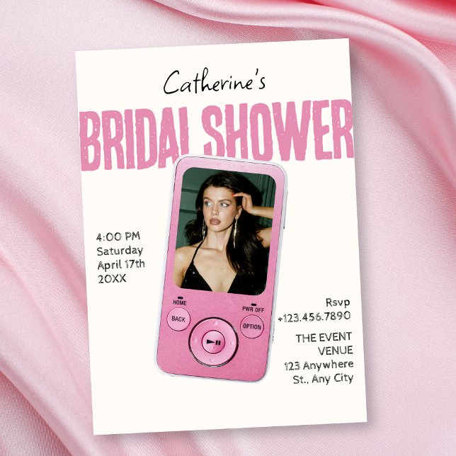 Invitation Modist pink white bridal shower (Créateur téléchargé)