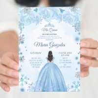Moelleux Blue Winter Princesse Quinceanera Invitat