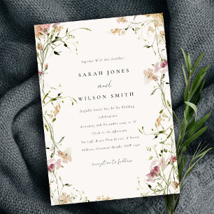 Invitation Moelleux Pastel Blush Meadow Aquarelle Mariage Flo