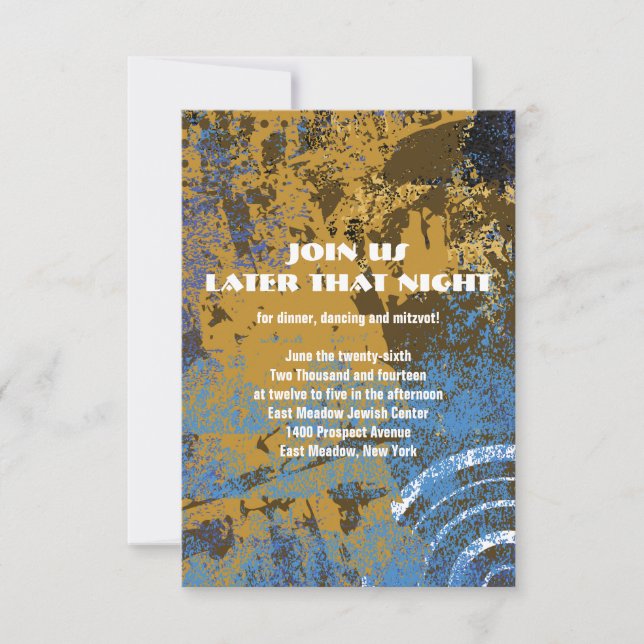 Invitation Mogen David Circulaire Star Bar Mitzvah Party Card (Devant)