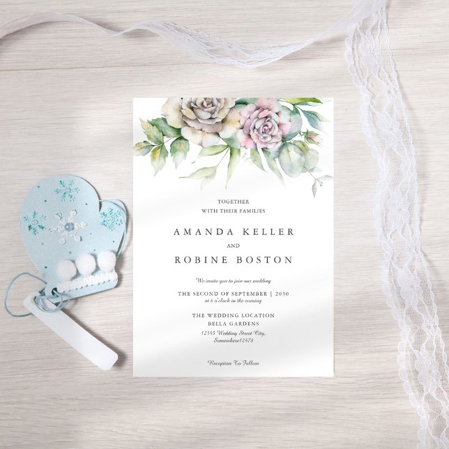 Invitation Moins Chic Mariage Floral (Créateur téléchargé)
