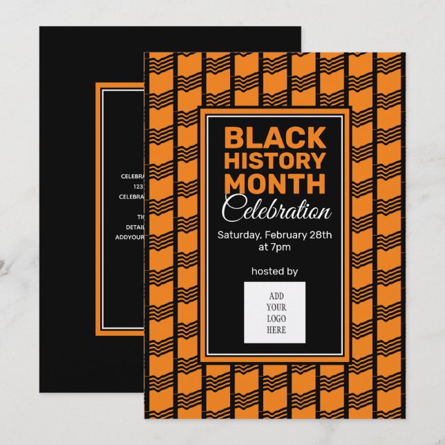 Invitation Mois de l'histoire noire AJOUTER PHOTO LOGO Invita (Devant / Derrière)