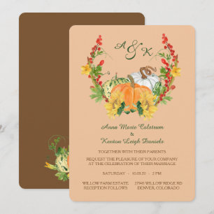Invitation Moisson d'automne Mariage de monogramme de germes 