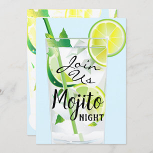 Invitation Mojito Night Mint Lime Bleu clair