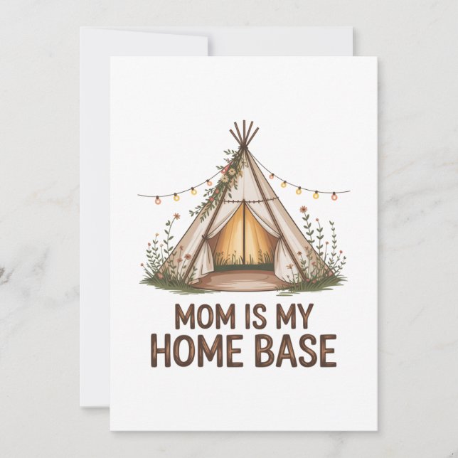 Invitation Mom Is My Home Base (Devant)