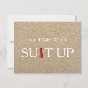 Invitation Moment de mettre le costume cravate rouge