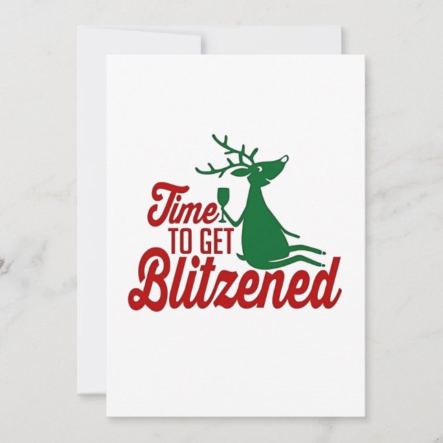 Invitation Moment de se faire Blitzener Noël Renne  (Devant)