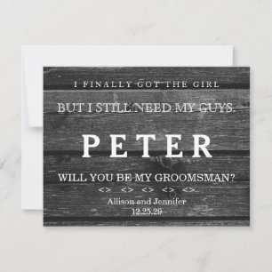 Invitation Moment de s'habiller Bois Noir en Bois