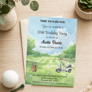 Invitation Moment Élégant pour une Fête de Golf pour les 35 a