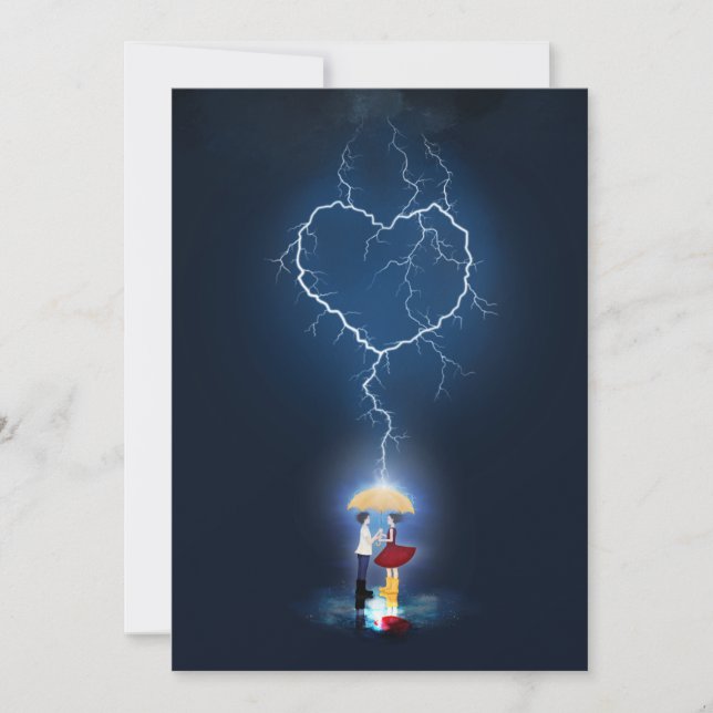 Invitation Moment romantique "Lovestruck" sous un parapluie (Devant)