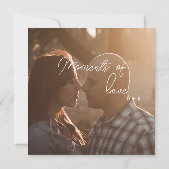 Invitation Moments d'amour, couple amoureux (Devant)