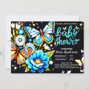 Invitation Moments papillon magique Baby shower garçon