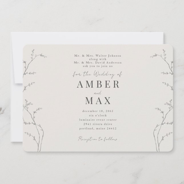 Invitation Moments simples Les deux parents Crème arrondie (Devant)