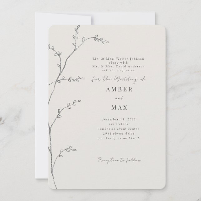 Invitation Moments simples Les deux parents Crème de tige arr (Devant)