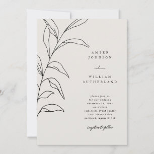 Invitation Moments simples Mariage de tige à main