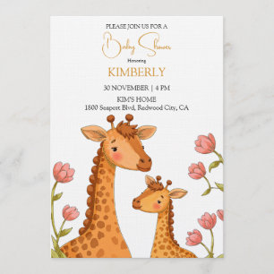 Invitation Moments tendres de girafe
