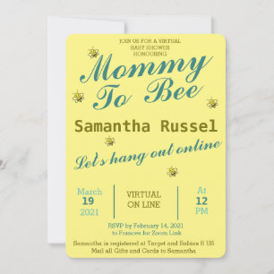 INVITATION MOMMAIRE À BEE CUTE BABY SHOWER VIRTUEL