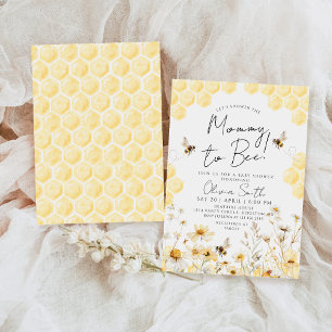 Invitation Mommy to Bee Bumble Wildlfower Baby shower de prin
