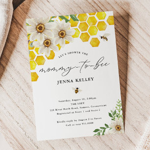 Invitation Mommy to Bee, Honey Bee & Daisy Baby shower