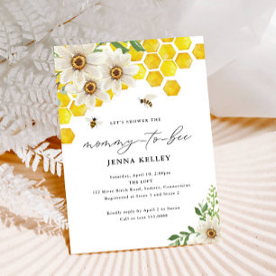 Invitation Mommy to Bee, Honey Bee et Baby shower Daisy