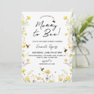 Invitation Mommy to Bee Wildlfower Baby shower