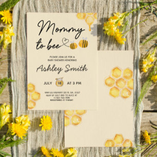Invitation Mommy To Bete Yellow Aquarelle Baby shower
