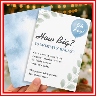 Invitation Mommys Belly Baby shower Jeu Balloon Eucalyptus