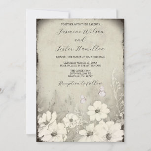 Invitation Mon autre Fleur sauvage demi-papillon Mariage