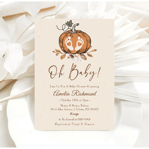Invitation Mon bébé ! Citrouille automne Baby shower d'automn