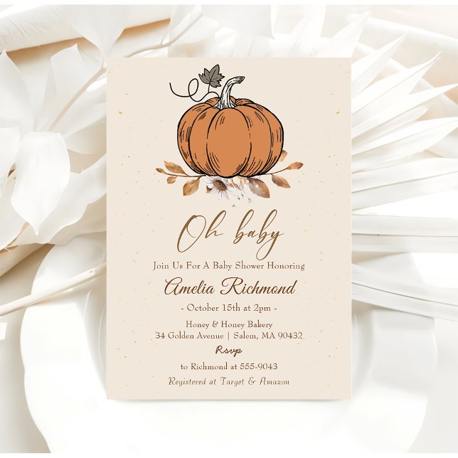 Invitation Mon bébé ! Citrouille automne Baby shower d'automn (Créateur téléchargé)