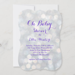 Invitation Mon bébé ! Éclairage Éclairage Violet Douche Invit