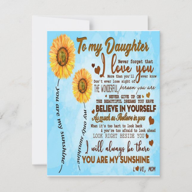 Invitation Mon cadeau à ma fille, le meilleur cadeau pour enf (Devant)