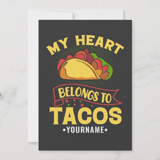 Invitation Mon Coeur Appartient Aux Tacos (Devant)