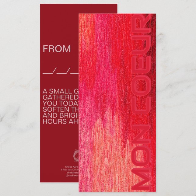 Invitation Mon Coeur Message Card (Devant / Derrière)