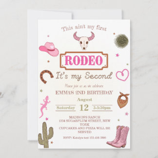 Invitation Mon Deuxième Rodéo 2ème Anniversaire Cowboy
