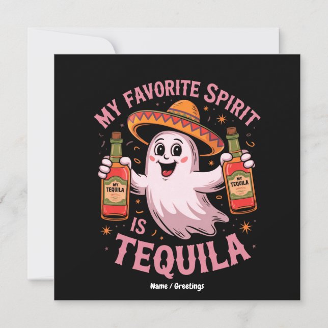 Invitation Mon esprit préféré est Tequila Halloween Boire  (Devant)