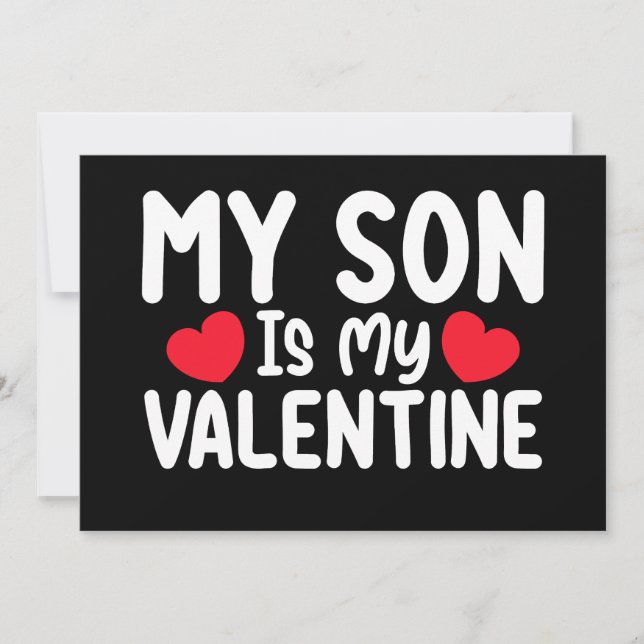 Invitation Mon Fils Est Ma Valentine Maman Papa Amour Famille (Devant)